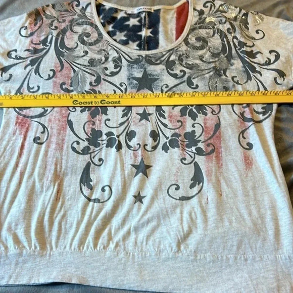 Maurices AMERICANA banded TEE SIZE 1 festive 4th of July - Picture 3 of 8
